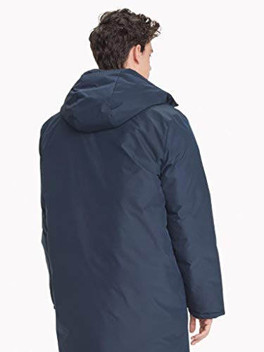 Long Reversible Puffer Jacket - Men's - Tommy Hilfiger - Navy and