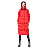 Reversible Hooded Down Coat - Red and Black