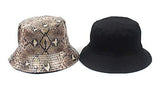 Reversible Bucket Hat - Vegan Snakeskin and Black