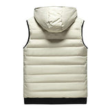 Reversible Down Hooded Vest - Cream and Black