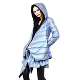Reversible Asymmetrical Down Coat - Baby Blue and Black