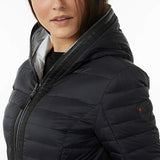 Quilted Down Reversible Coat - Black and Camo