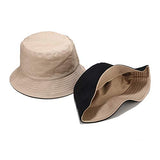 Reversible Bucket Hat - Khaki Beige and Black