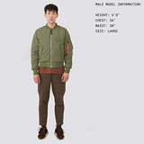Reversible Light Flight Jacket - Sage and Orange