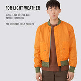 Reversible Light Flight Jacket - Sage and Orange