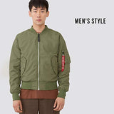 Reversible Light Flight Jacket - Sage and Orange
