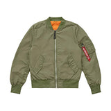 Reversible Light Flight Jacket - Sage and Orange