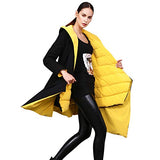 Reversible Asymmetrical Down Coat - Yellow and Black