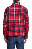 Reversible Puffer Jacket - Red Plaid and Navy