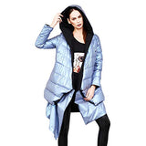 Reversible Asymmetrical Down Coat - Baby Blue and Black