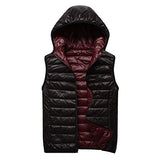 Reversible Down Vest - Black and Burgundy