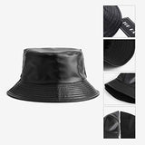 Reversible Bucket Hat - Vegan Leather and Black