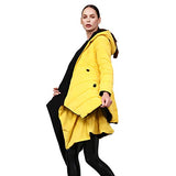 Reversible Asymmetrical Down Coat - Yellow and Black