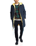 Long Reversible Puffer Jacket - Navy and Yellow