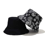 Reversible Bucket Hat - Paisley and Black