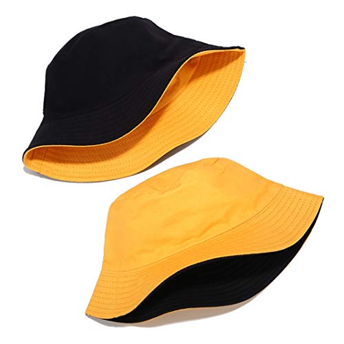 Gold and black bucket hat shops