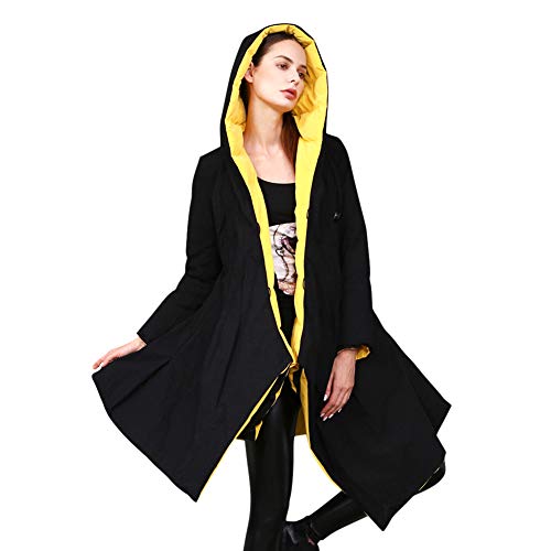 Reversible Asymmetrical Down Coat Women's Yellow and Black