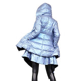 Reversible Asymmetrical Down Coat - Baby Blue and Black