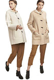 Reversible Hooded Alpaca Coat - Beige and Cream