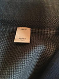 Reversible Wool Puffer Jacket - Navy and Grey - Size 46