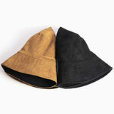 Reversible Bucket Hat - Vegan Suede and Black