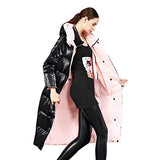 Reversible Hooded Down Coat - Pink and Black