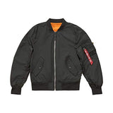 Reversible Light Flight Jacket - Black and Orange