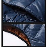 Reversible Down Vest - Blue and Tan