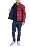 Reversible Puffer Jacket - Red Plaid and Navy