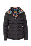 Reversible Down Ski Jacket - Black and Urban Tribal