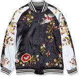 Reversible Embroidered Bomber Jacket - White and Black