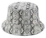 Reversible Bucket Hat - Vegan Snakeskin and Black