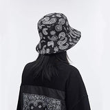 Reversible Bucket Hat - Paisley and Black