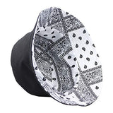 Reversible Bucket Hat - Paisley White and Black