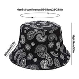 Reversible Bucket Hat - Paisley and Black