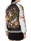 Reversible Embroidered Bomber Jacket - White and Black