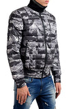 Reversible Insulated Parka Jacket - Black and Grey Camo - Small