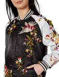 Reversible Embroidered Bomber Jacket - White and Black