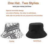 Reversible Bucket Hat - Paisley White and Black