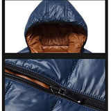 Reversible Down Vest - Blue and Tan