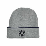 Reversible Knit Hat by ALLREVERSIBLE brand navy and grey with embroidered logo