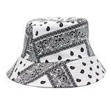 Reversible Bucket Hat - Paisley White and Black
