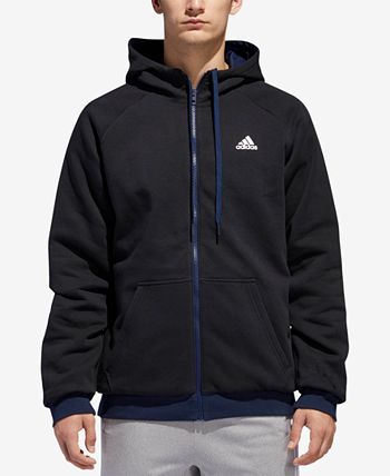 Reversible Hooded Jacket - Men's - adidas - Black and Navy
