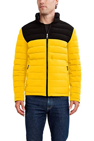 Reversible Puffer Jacket - Yellow and Brown