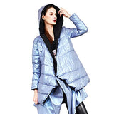 Reversible Asymmetrical Down Coat - Baby Blue and Black