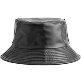 Reversible Bucket Hat - Vegan Leather and Black