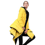 Reversible Asymmetrical Down Coat - Yellow and Black