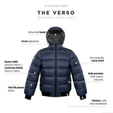 Reversible 750 Down Jacket - Navy and Grey