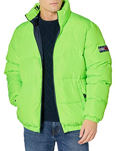 fordel universitetsstuderende kursiv Reversible Puffer Jacket - Men's - Tommy Hilfiger - Neon Green and Navy –  ALLREVERSIBLE