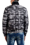 Reversible Insulated Parka Jacket - Black and Grey Camo - Small